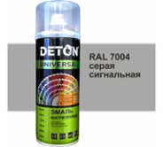 Эмаль DETON акриловая, быстросохнущая, сигнальный серый, RAL 7004, аэрозоль 520 мл (DTN-A07252)