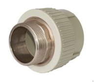 Муфта полипропиленовая комбинированная PP-R 20 мм x 3/4" НР серая VALFEX (10130120Г)