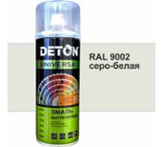 Эмаль DETON акриловая, быстросохнущая, серо-белый, RAL 9002, аэрозоль 520 мл (DTN-A07257)