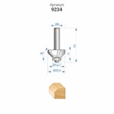 Фреза кромочная конусная (Ø 25.4х11 мм; 45°; хвостовик 8 мм) по дереву Энкор (9234) 