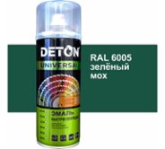 Эмаль DETON акриловая, быстросохнущая, зеленый мох, RAL 6005, аэрозоль 520 мл (DTN-A07251)