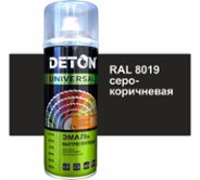 Эмаль DETON акриловая, быстросохнущая, серо-коричневый, RAL 8019, аэрозоль 520 мл (DTN-A07256)