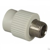 Муфта полипропиленовая комбинированная PP-R 25 мм x 3/4" НР  серая VALFEX (10130025Г)