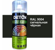 Эмаль DETON акриловая, быстросохнущая, сигнальный черный, RAL 9004, аэрозоль 520 мл (DTN-A07260)