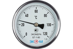 Термометр биметаллический ЭКОМЕРА БТ-1-80, 0-120С L=60