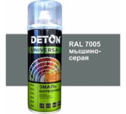 Эмаль DETON акриловая, быстросохнущая, мышино-серый, RAL 7005, аэрозоль 520 мл (DTN-A07253)