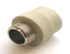 Комбинированная муфта PPRC ф 25 мм x 11/4" НР (20/60) серая FD-plast 1442/10507 Комбинированная муфта PPRC ф 25 мм x 11/4" НР (20/60) серая FD-plast 1442/10507