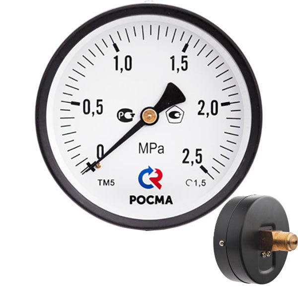 Манометр осевой 0-16 бар 1/4" d=63mm Rosma ТМ-310Т Манометр осевой 0-16 бар 1/4" d=63mm Rosma ТМ-310Т