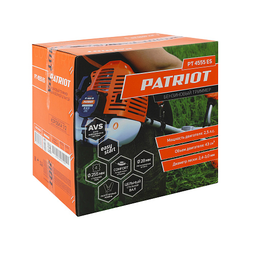 Бензотриммер с неразборной штангой PATRIOT PT 4555ES Country 250108045 Бензотриммер с неразборной штангой PATRIOT PT 4555ES Country 250108045