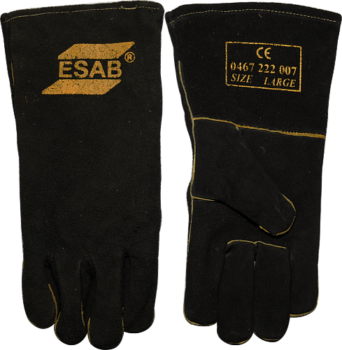 Краги пятипалые спилковые ESAB Heavy Duty BLACK с подкладкой 0467222007