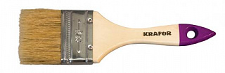 Кисть плоская KRAFOR 1"/25мм светлая натуральная щетина 002-0010/49192 Кисть плоская KRAFOR 1"/25мм светлая натуральная щетина 002-0010/49192
