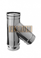Тройник (нержавеющая сталь 0,5 мм) ф130х45° Ferrum 82922 Тройник (нержавеющая сталь 0,5 мм) ф130х45° Ferrum 82922