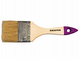 Кисть плоская KRAFOR 1.5"/38мм светлая натуральная щетина 002-0015/49193 Кисть плоская KRAFOR 1.5"/38мм светлая натуральная щетина 002-0015/49193