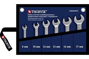 Набор ключей комбинированных с трещоткой THORVIK 6 предметов сумка CSRWS6TB 053472 Набор ключей комбинированных с трещоткой THORVIK 6 предметов сумка CSRWS6TB 053472