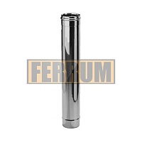 Труба-Дымоход (из нержавеющей стали 0,5 мм) ф130 х1,0м Ferrum 25217 Труба-Дымоход (из нержавеющей стали 0,5 мм) ф130 х1,0м Ferrum 25217